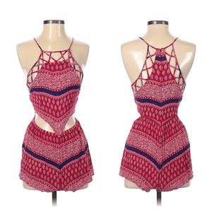 Bandana Paisley Scarf Boho Cut-out Romper XS